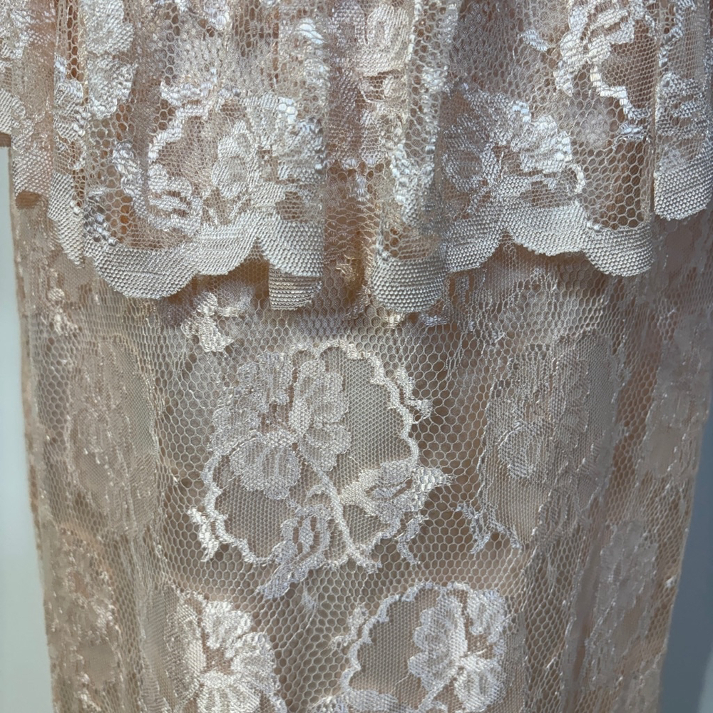 Vintage Scott McClintock Dress Women’s Size 12 Pink Lace Peplum Back Zipper - Picture 3 of 15